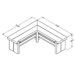 Forest Garden Double Corner Sleeper Bench 1.2m -The Garden Hub Sales FGCORNBEN12HD1