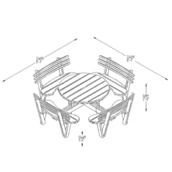 Forest Garden Circular Picnic Table -The Garden Hub Sales FGCPT7