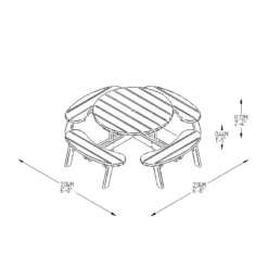 Forest Garden Circular Picnic Table -The Garden Hub Sales FGCPT9