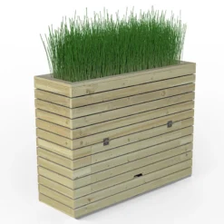 Forest Garden Linear Tall Planter With Storage -The Garden Hub Sales FGLINPL12090SHD5