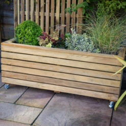 Forest Garden Linear Long Planter With Wheels 14 Forest Garden Linear Long Planter With Wheels -The Garden Hub Sales FGLINPL120WHD2