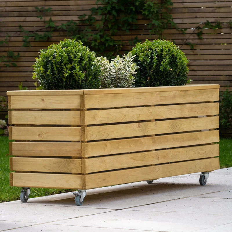 Forest Garden Linear Long Planter With Wheels 5 Forest Garden Linear Long Planter With Wheels - Image 5