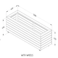 Forest Garden Linear Long Planter With Wheels 11 Forest Garden Linear Long Planter With Wheels -The Garden Hub Sales FGLINPL120WHD5