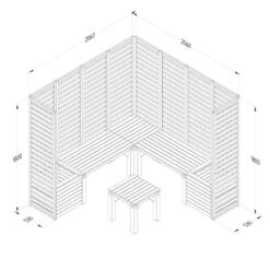 Forest Garden Modular Seating V3 18 Forest Garden Modular Seating V3 -The Garden Hub Sales FGMODSEAT3HD10
