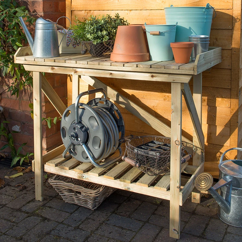 Wooden Potting Bench 1 Wooden Potting Bench