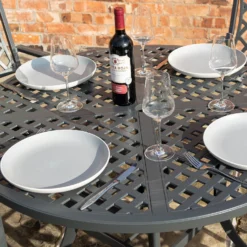 Rowlinson Vienna Aluminium Four Seating Dining Set -The Garden Hub Sales ROVIENSET48